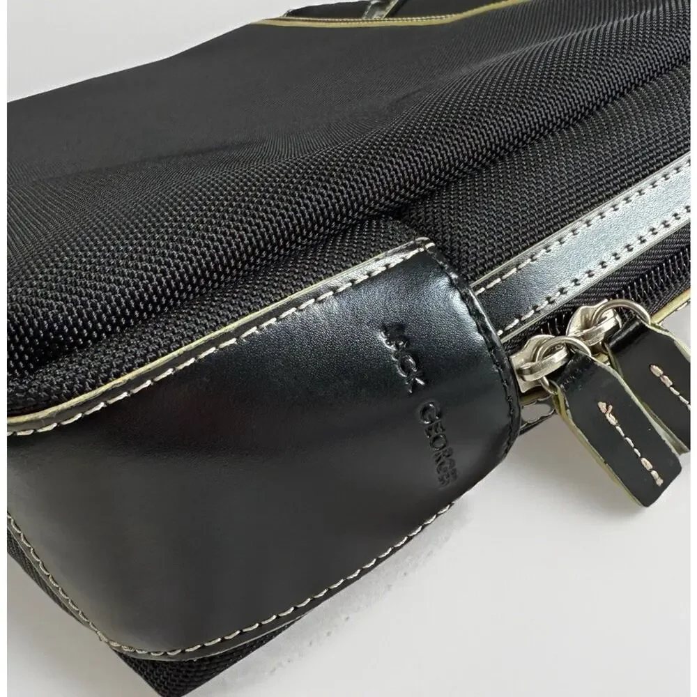 NWOT Jack Georges Italian Leather 3 Way Tote Bag Travel Carry On Black‎ Business